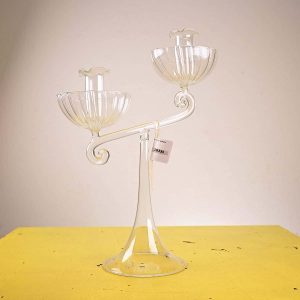 candelabro vintage in vetro soffiato