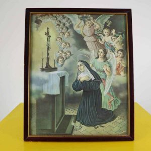 quadro con stampa vintage santa rita da cascia